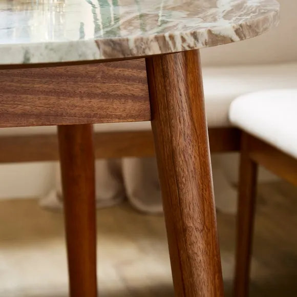 Thea Round Dining Table, Marble and Mango Wood 4