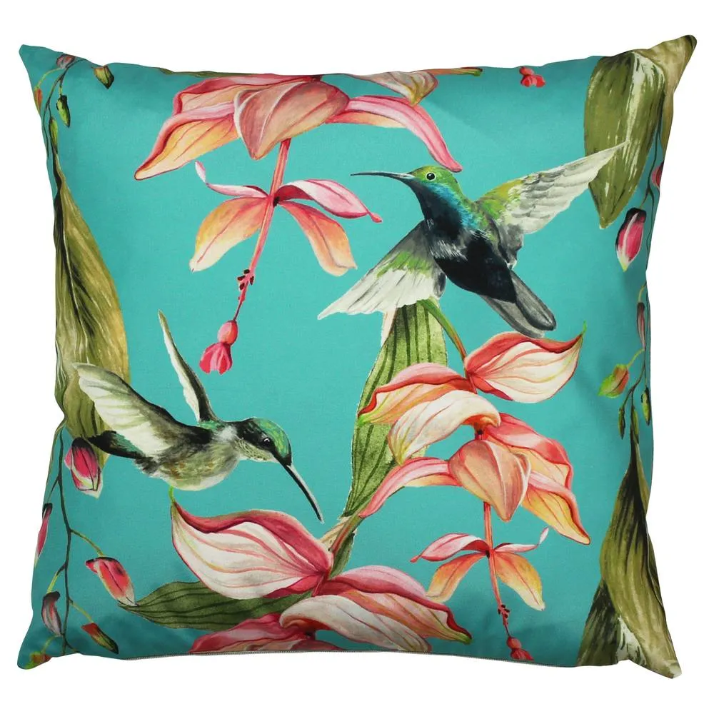 Evans Lichfield Hummingbird Polyester Filled Outdoor Cushion in Blue