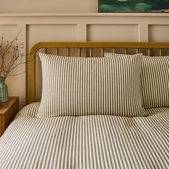 Camille Stripe 100% Brushed Cotton Duvet Cover & Pillowcase Set 2