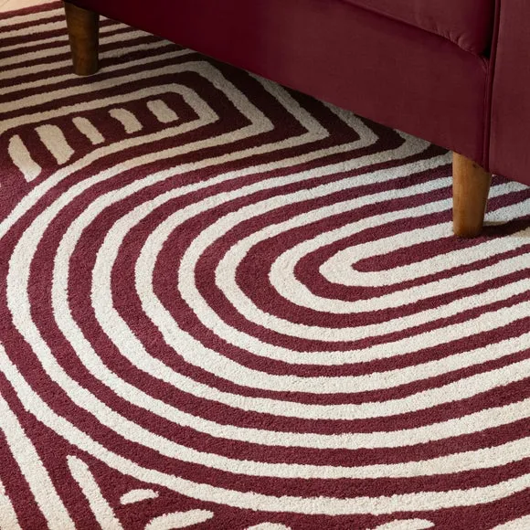 Asiatic Reef Curve Plum Wool Rug 5