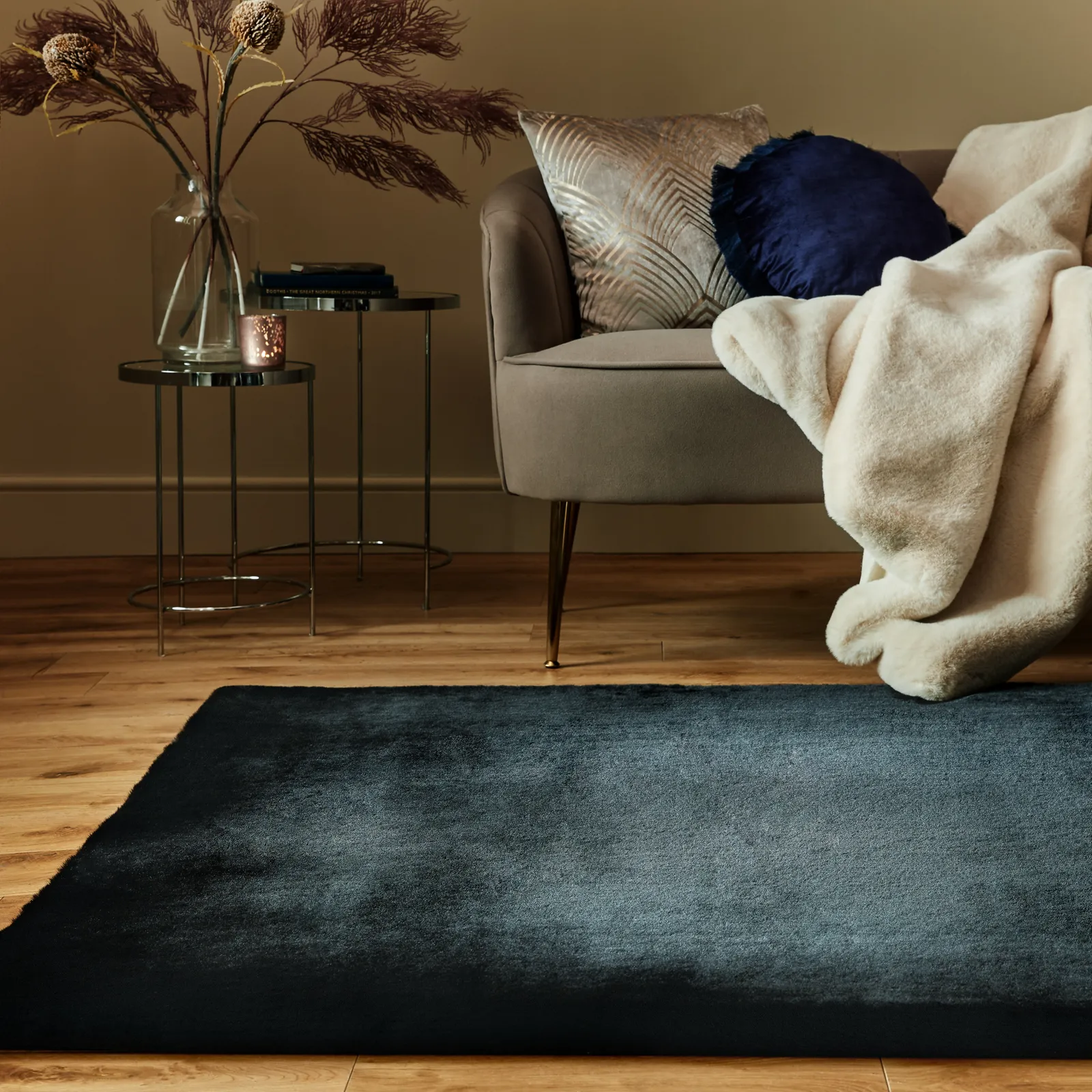 Plush Faux Fur Rug Faux Fur Plush Black