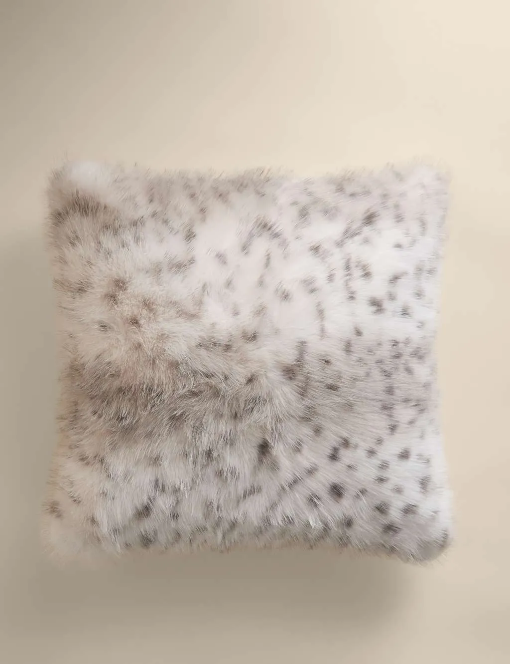 M&S Faux Fur Animal Print Cushion Grey Mix