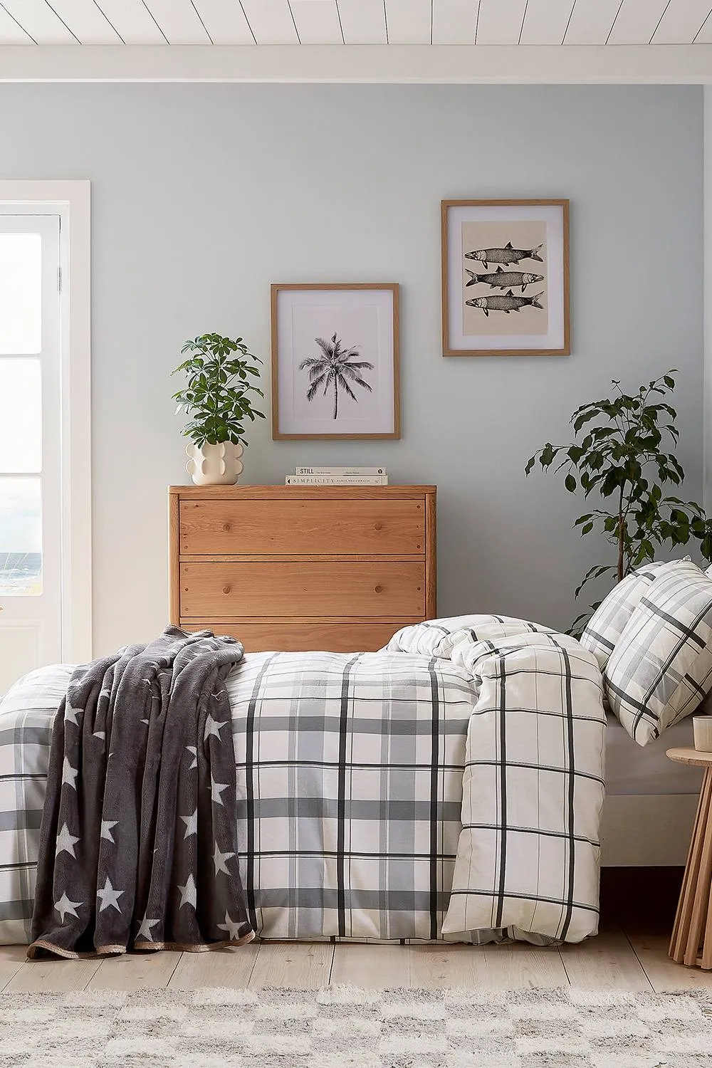 Helena Springfield 'Hudson Check' Brushed Cotton Duvet Cover Set in Charcoal