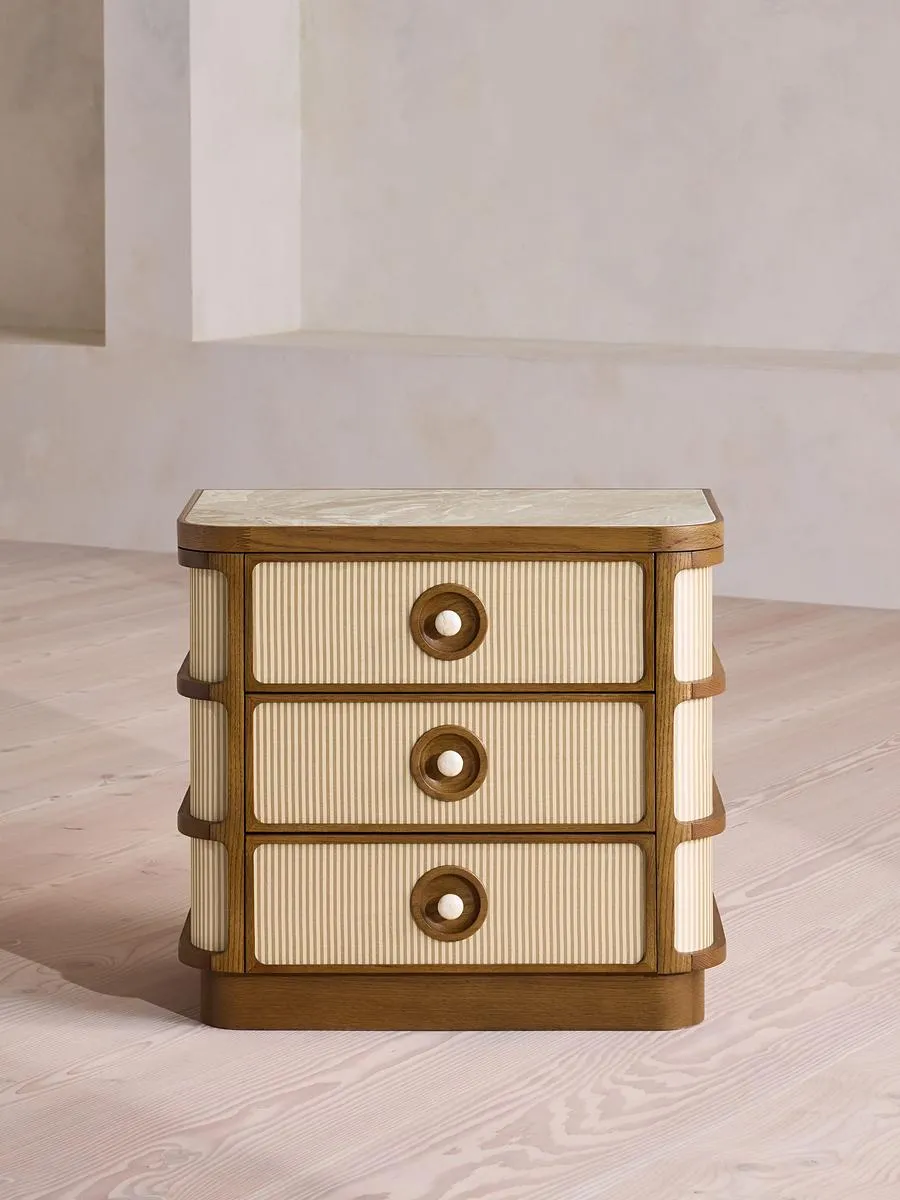Leo Bedside Table, Royal Diana Marble