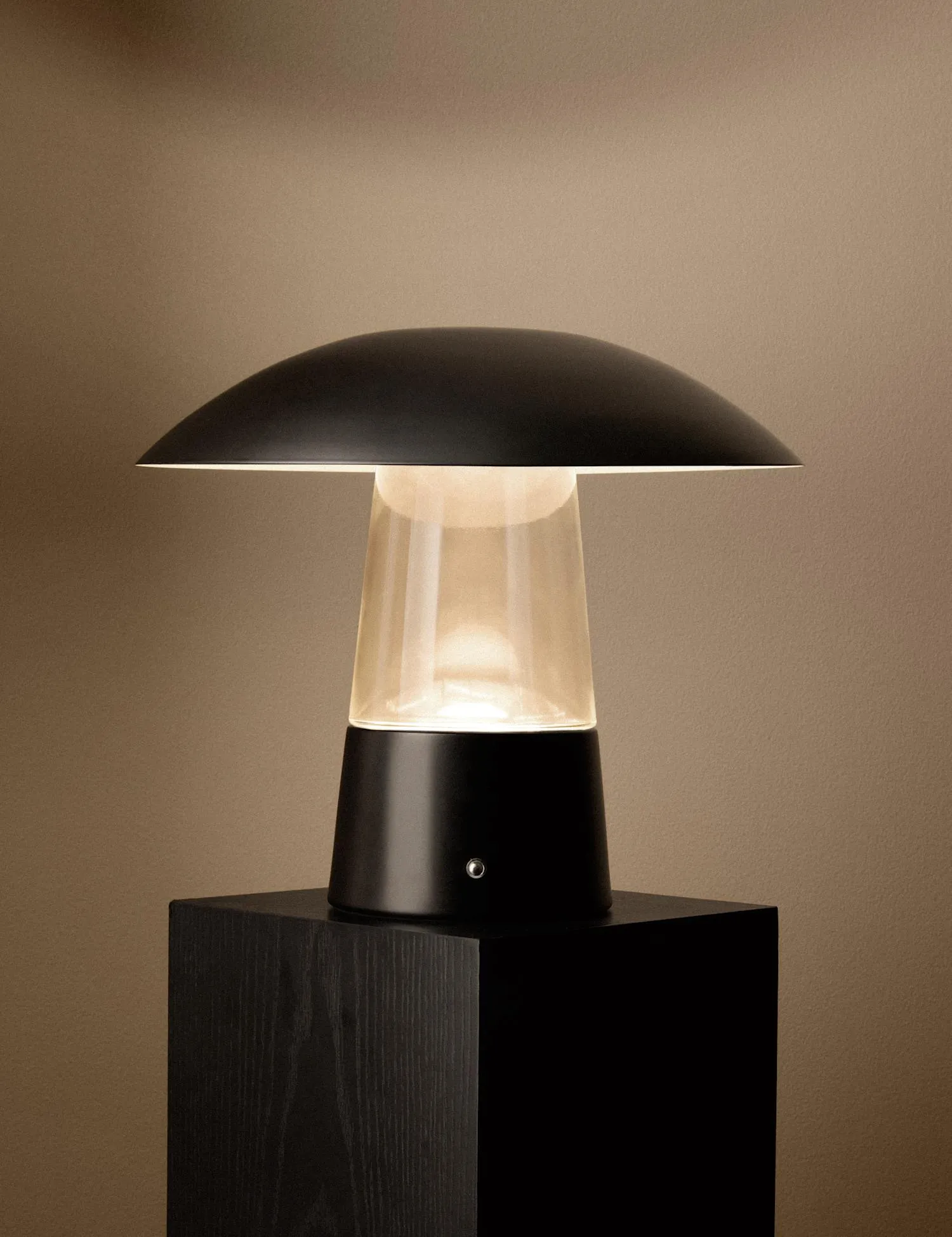 M&S X Kelly Hoppen Kelly Hoppen Metal and Glass Dome Lamp Black