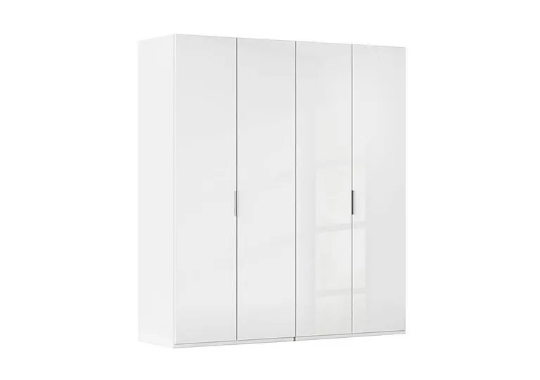 Formes 4 Door Bifold Wardrobe with Glass Doors - White/White Front