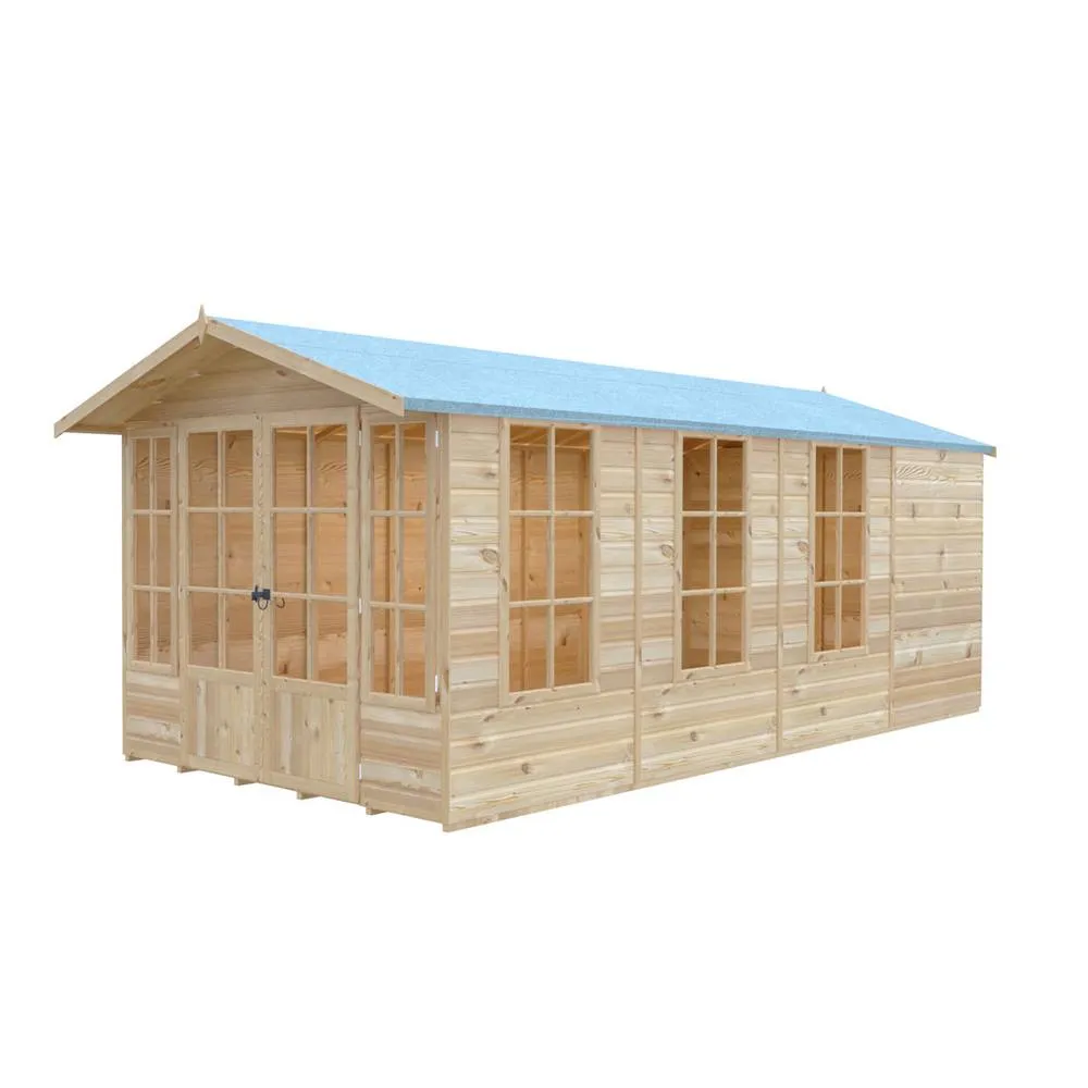 Shires Delmora 8x16 Shiplap Summerhouse - Wood - L477.6xW245.6xH217.4 cm in Light Brown 2