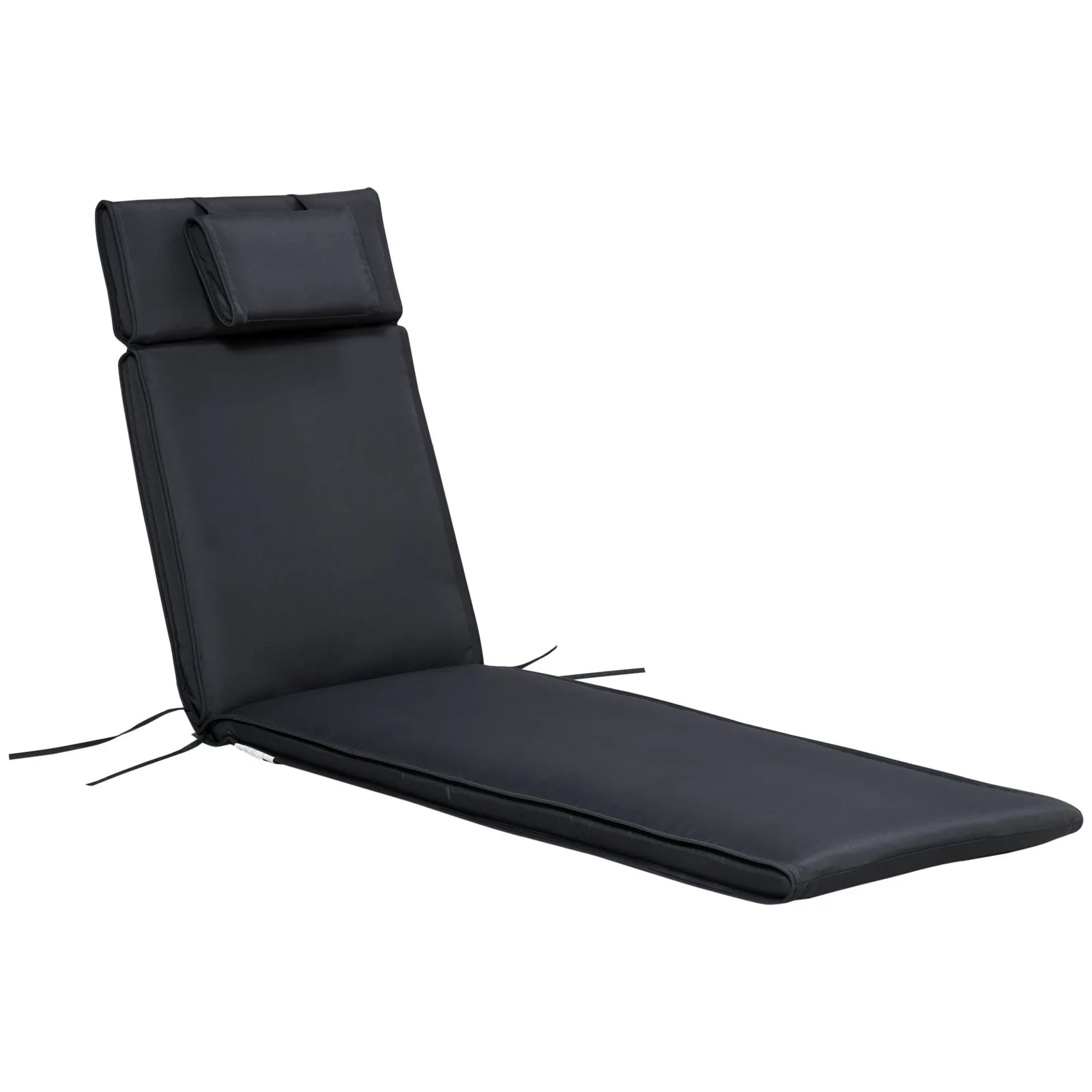 OUTSUNNY Garden Sun Lounger Chair Cushion ONLY Reclining Relaxer Indoor Outdoor in Black 2