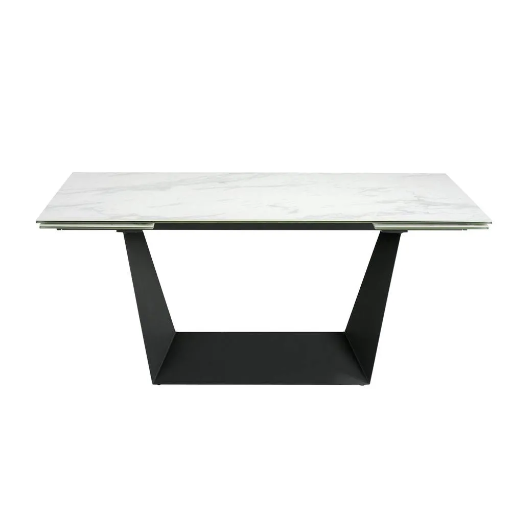Angel Cerda Extendable Dining Table, Porcelain Marble Top, Black 2