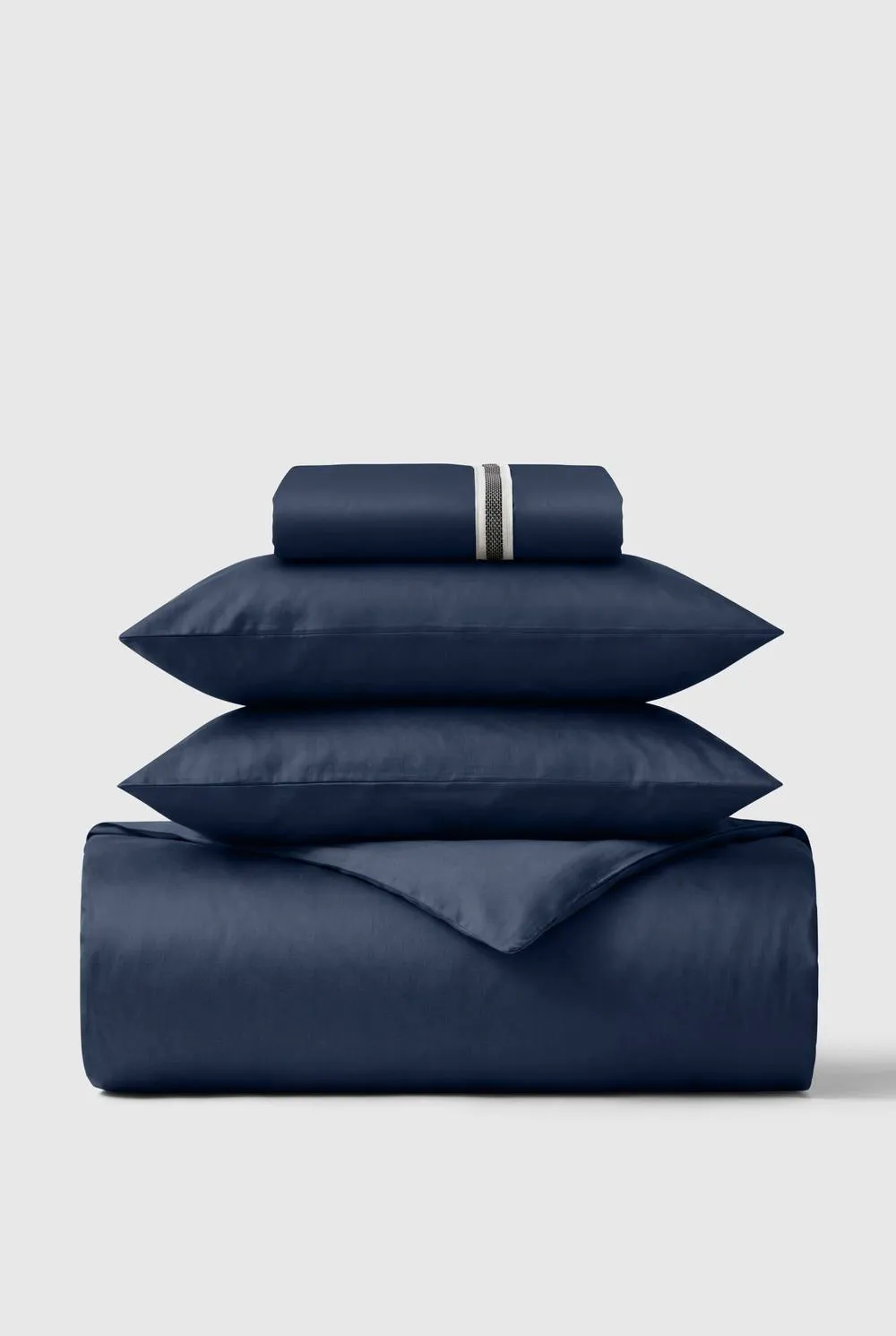 Bedable 100% Cotton Bedding Set Sateen 460 Thread Count - King Size Pillowcase 50x90 cm - Soft Bedding in Navy