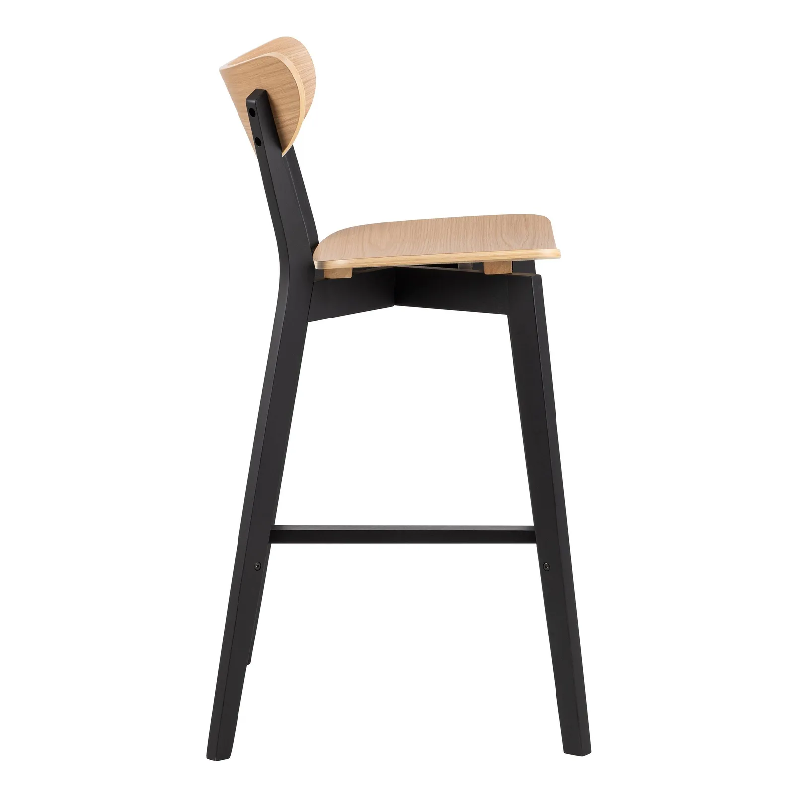 Furniture To Go Roxby Bar Stool, Black & Oak Set of 2 3