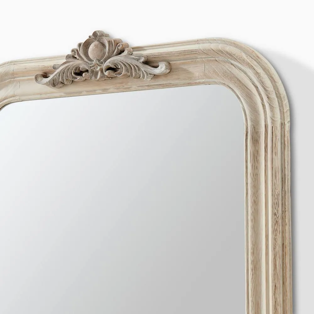 FurnitureboxUK Francis Whitewash Wood Large 110x74cm Overmantle Arch Mirror in White 6