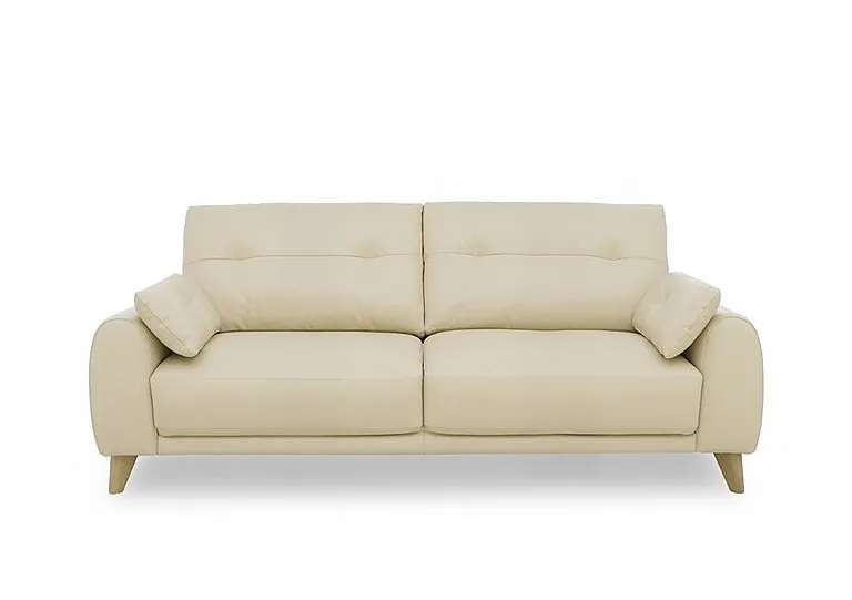 Malmo Leather 3 Seater Sofa - BV Bisque