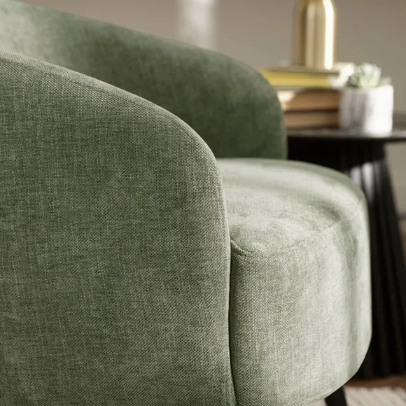 Dahlia Faux Linen Accent Chair 4