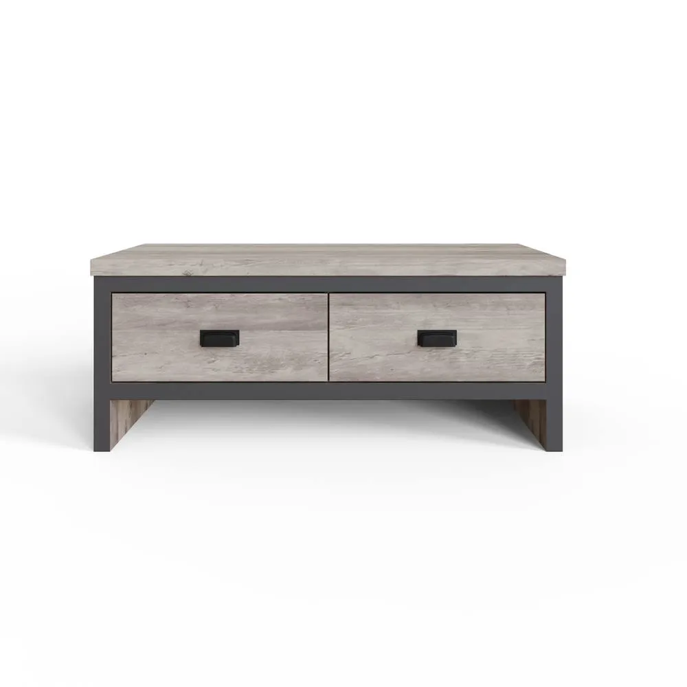 GFW Boston 2 Drawer Coffee Table in Grey 5