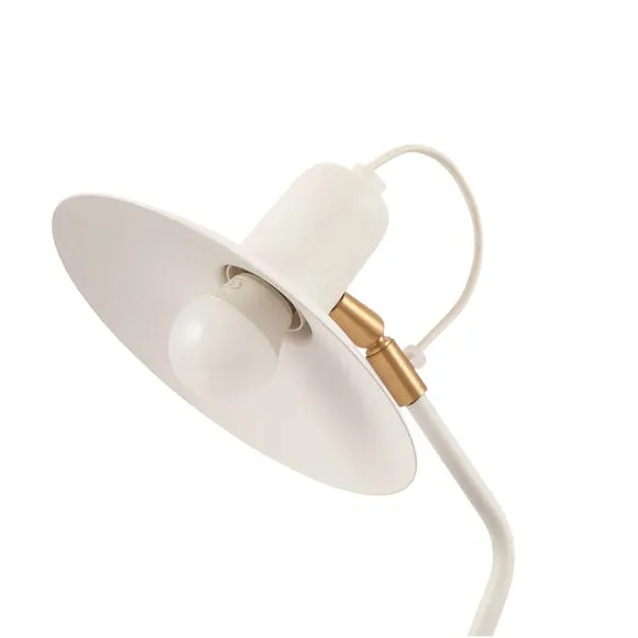 Camden Matt White Metal Angle Arm Task Table Lamp 6