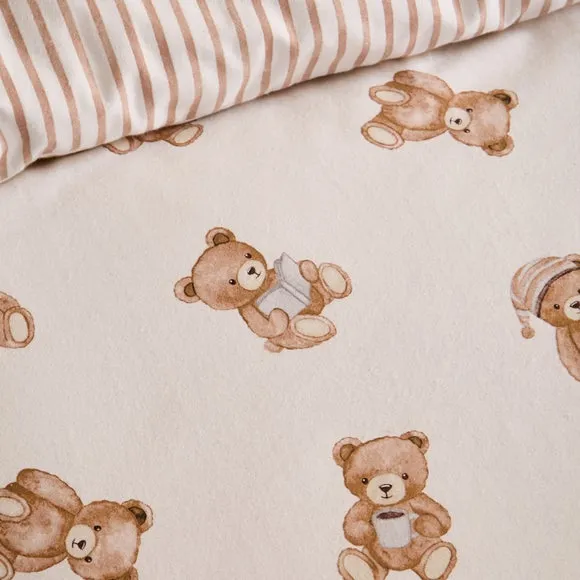 Catherine Lansfield Teddy Bear Brushed Cotton Duvet Cover & Pillowcase Set 5