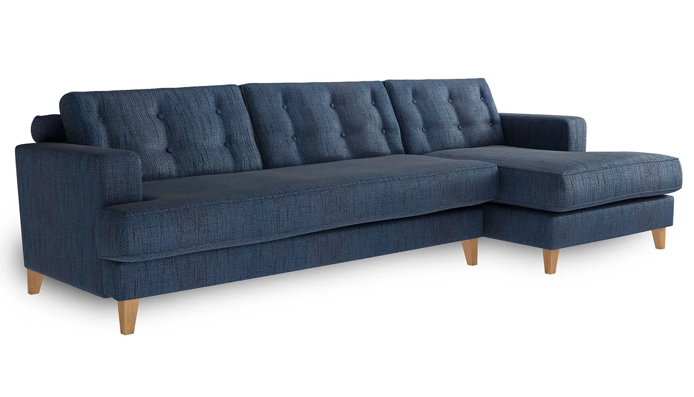 Heal's Mistral Right Hand Facing Corner Sofa Texture Ink Natural Feet
