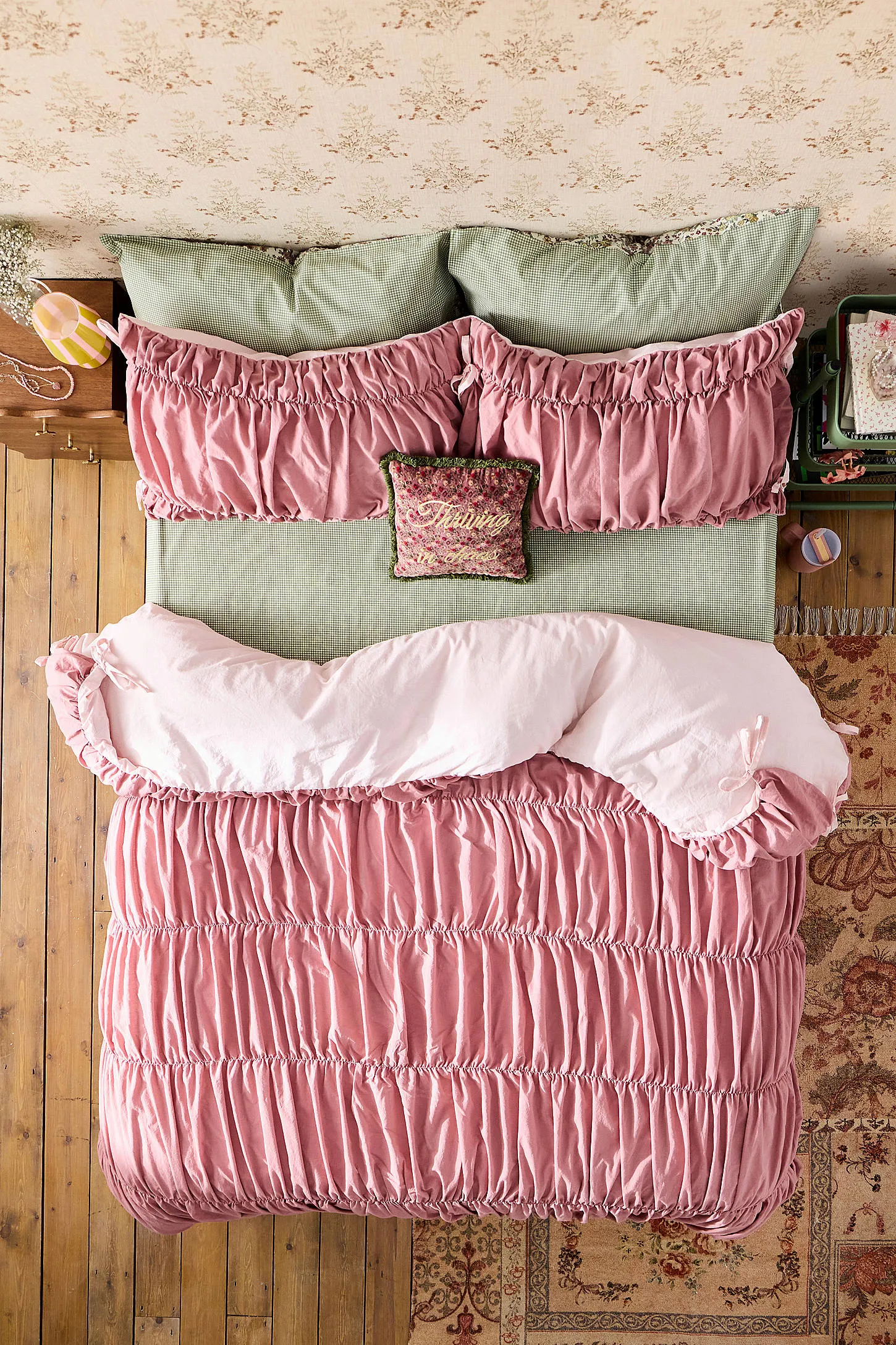Cinched Duvet Set - Rose 1