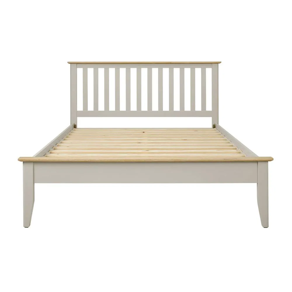 Statement Furniture Pembroke Double Bed Frame 4ft6 with Slatted Headboard in Stone 2