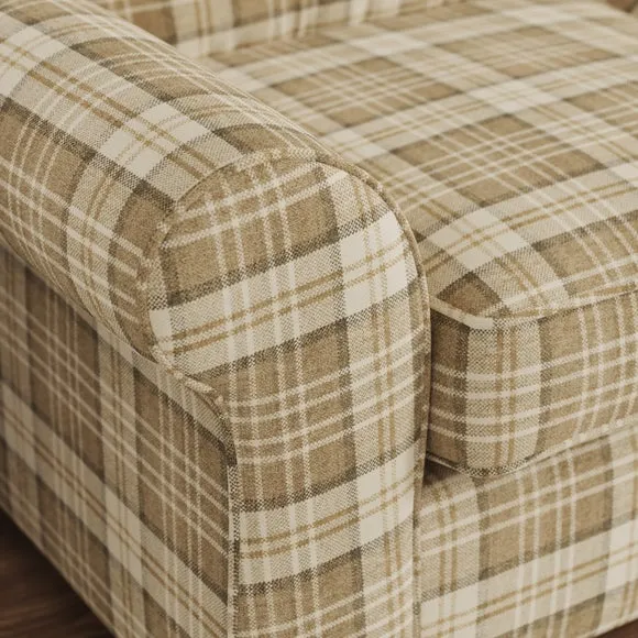 Flori Woven Check Fabric Orkney Armchair 5