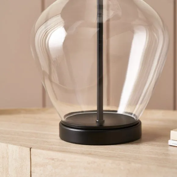 Pacific Lifestyle Rowen Clear Bottle Shaped Glass and Metal Table Lamp 4