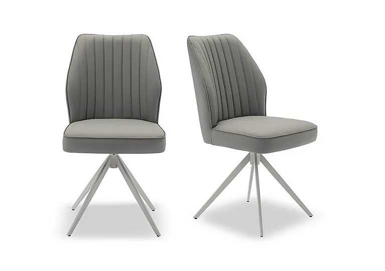 Fumo Faux Leather Pair of Swivel Dining Chairs
