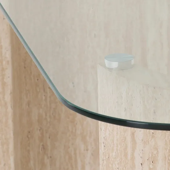 Malena Travertine Effect Coffee Table 2