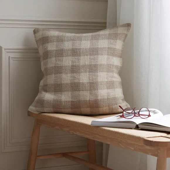 Gingham Cotton Square Cushion