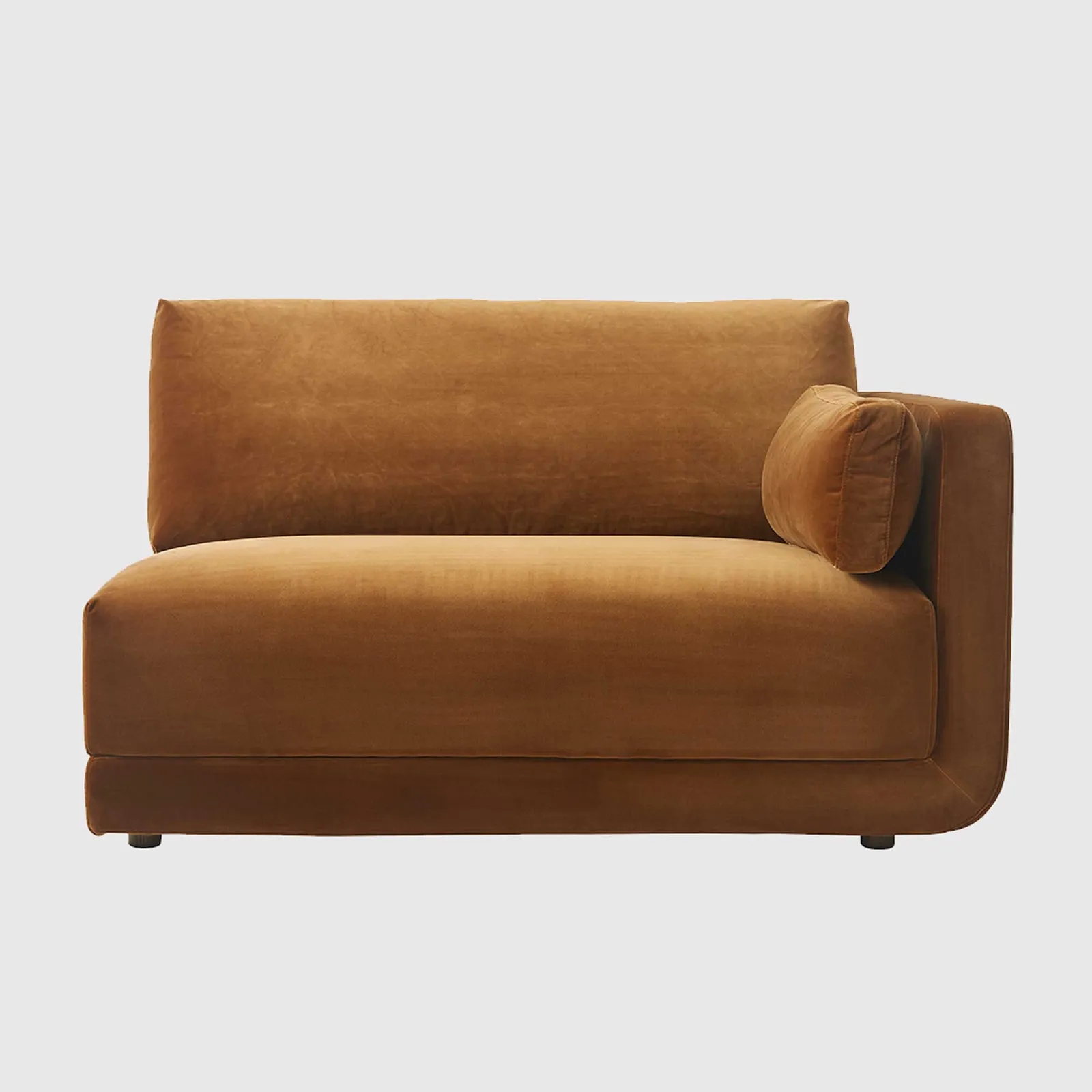 Romulas Sectional Modular Sofa Rhf, Brown Velvet | Barker & Stonehouse