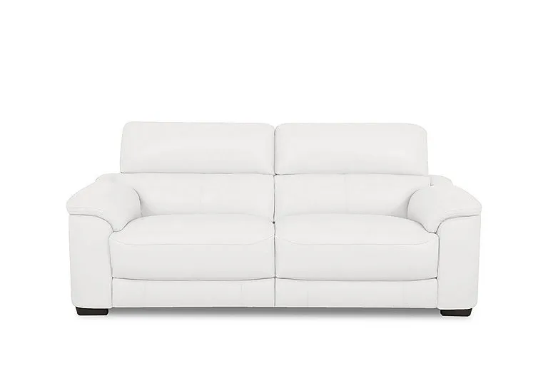 Nova Leather 3 Seater Power Recliner Sofa with Power Headrests - BV Star White