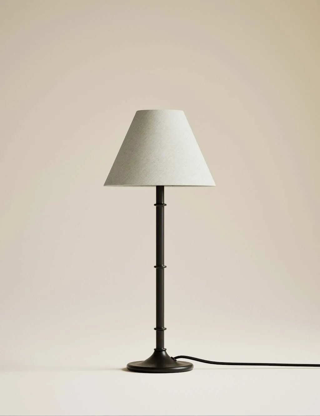M&S Metal Ribbed Table Lamp Black