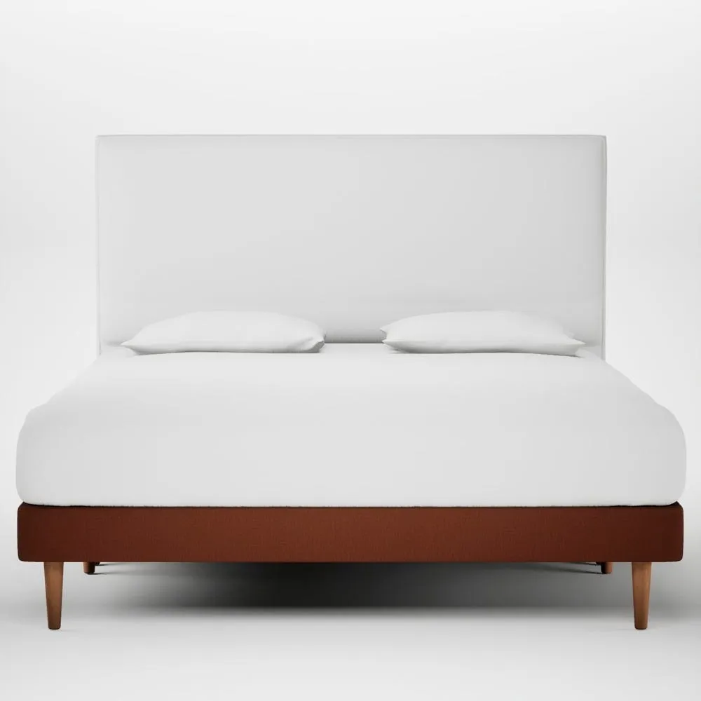 Heal's Shallow Divan Super King Smart Cotton Linen Rust Light Stem Feet 1