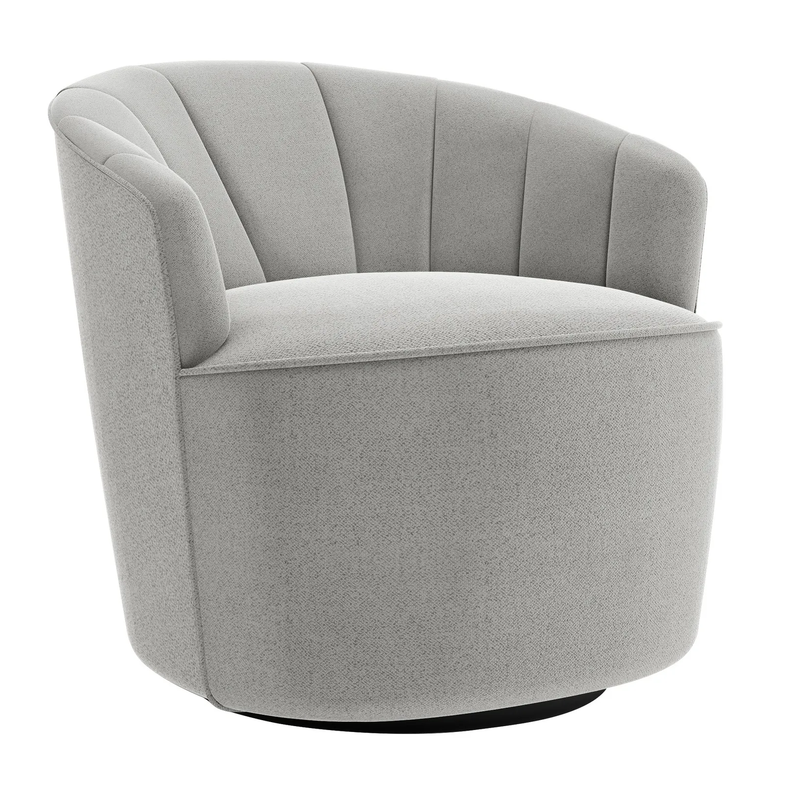 Matilda Boucle Swivel Chair Light Grey