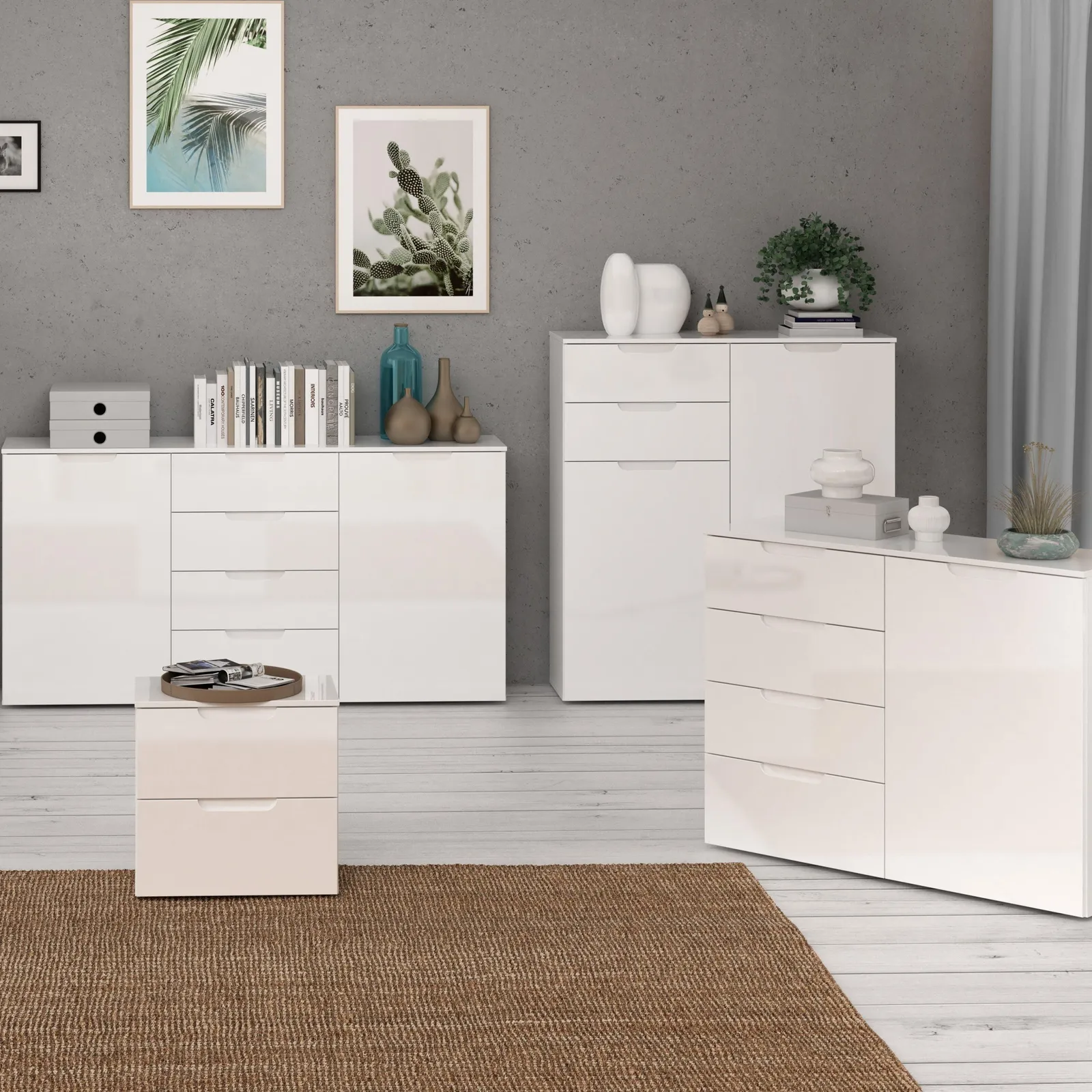 Furniture To Go Sienna 2 Drawer Bedside in White 5
