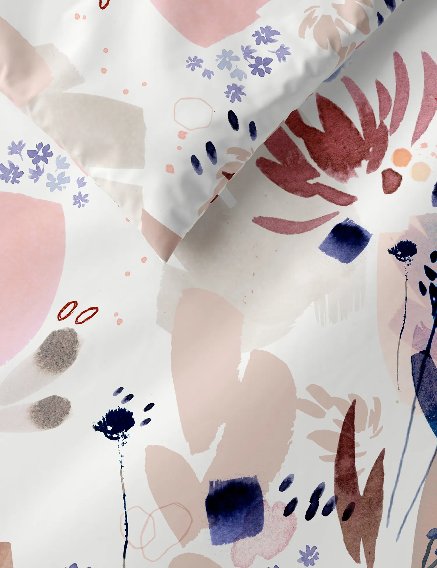 M&S Pure Cotton Watercolour Floral Bedding Set