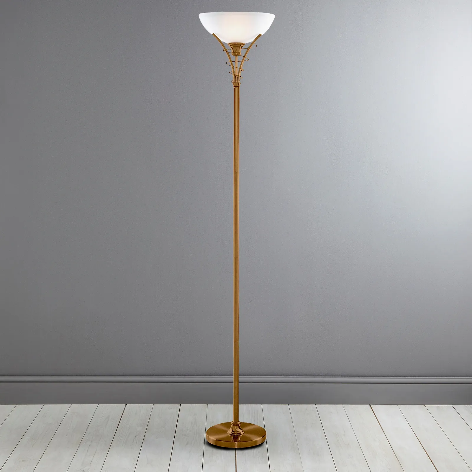 Linea Antique Brass Floor Lamp Bronze