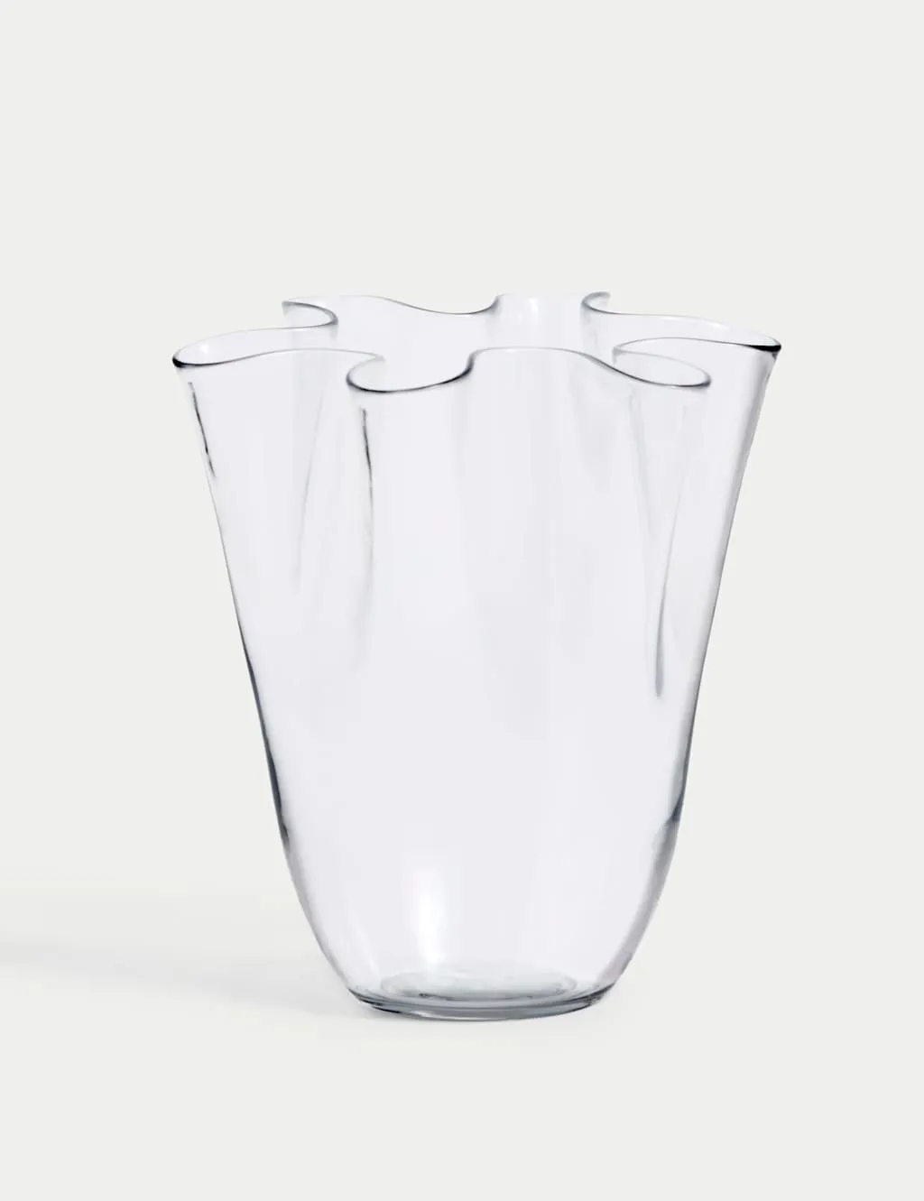 M&S Medium Glass Handkerchief Vase Clear