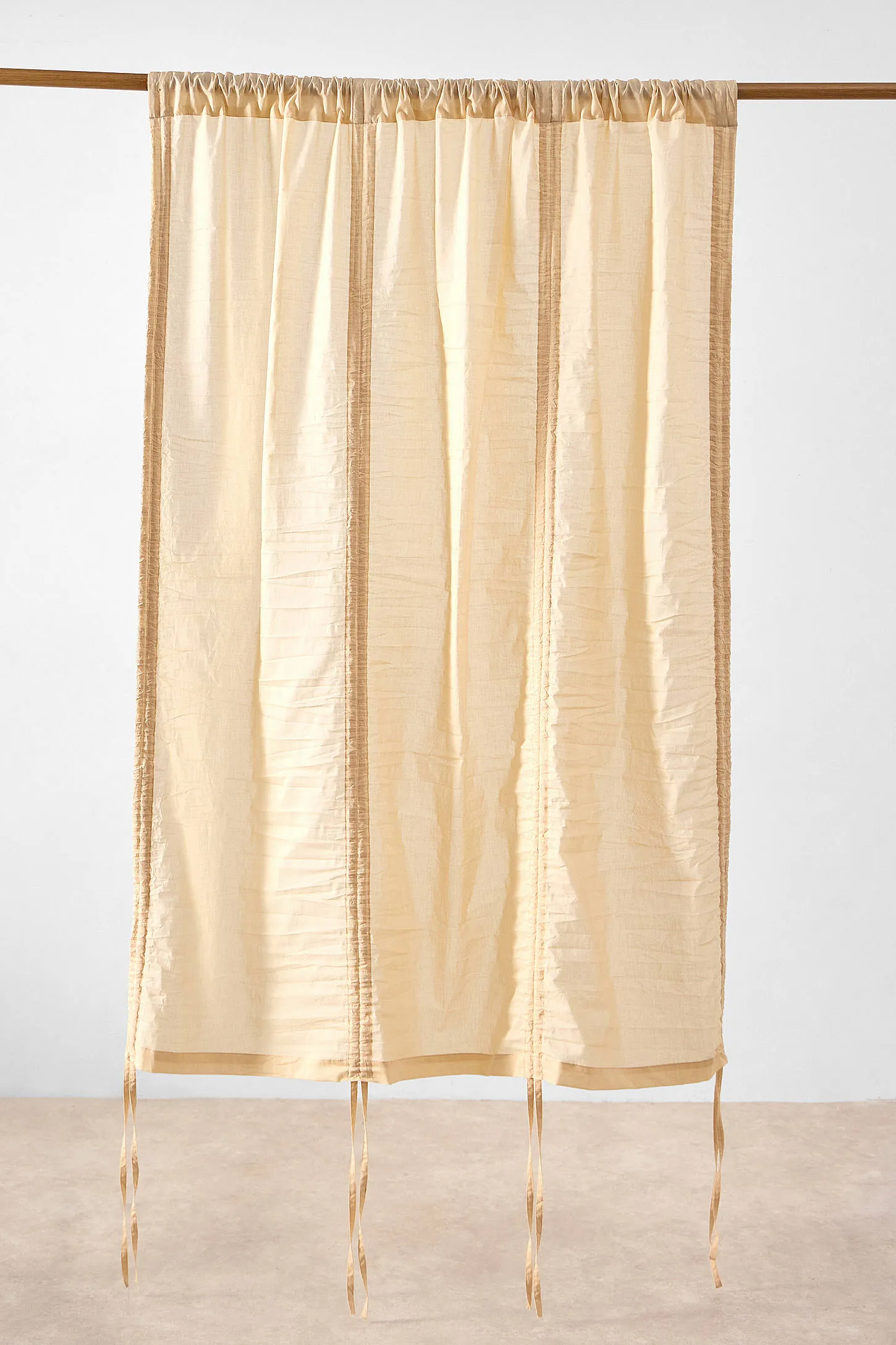 Ecru Tied Valance Curtain - Ecru 3