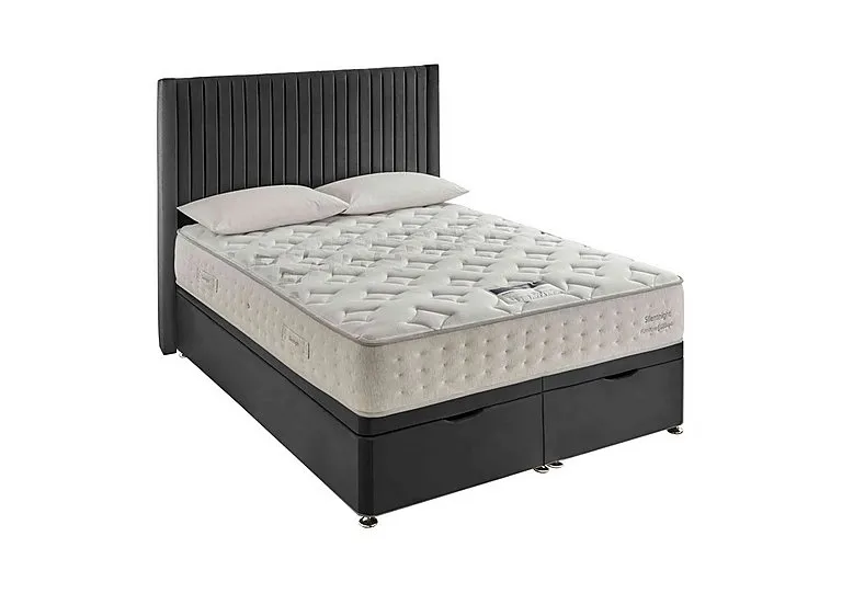 Revitalise Restore 1600 Ottoman Divan Set - Double - Smooth Velvet Charcoal