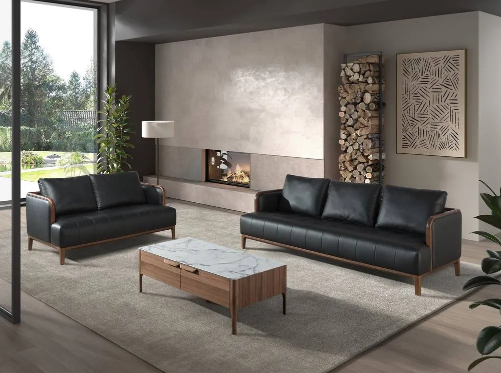 Angel Cerda Rectangular Coffee Table Marble-Effect Glass Top in Brown 6