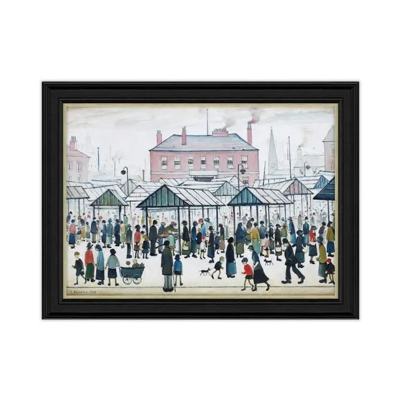 Artko Market Scene Northern Town by L.S Lowry Framed Print 3