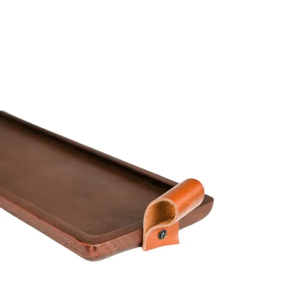 Harvey Walnut Wooden Rectangle Candle Tray 3