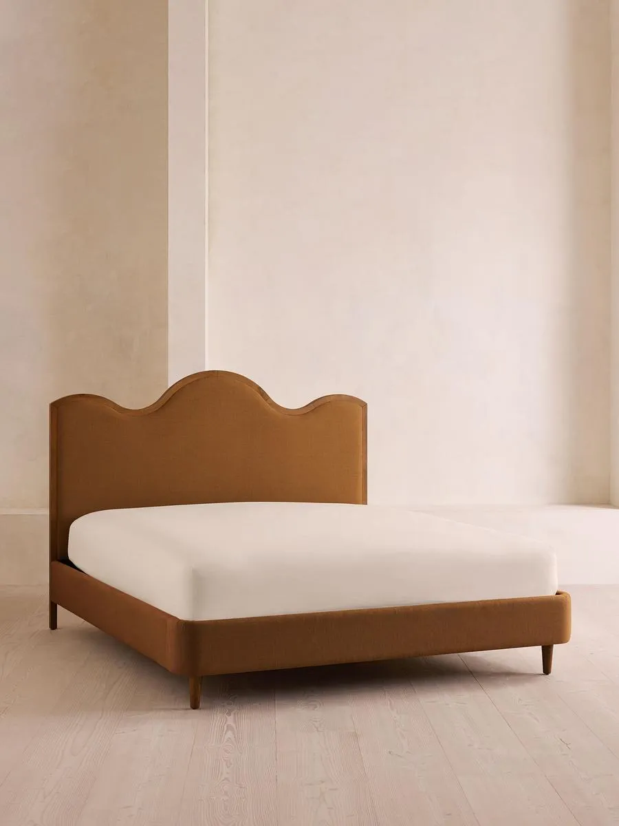 Aubrey Bed, Super King, Linen, Terracotta