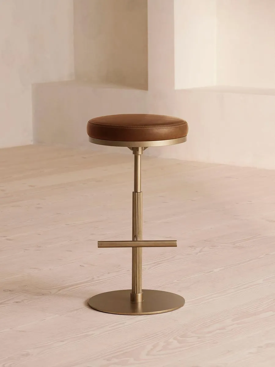Wardell Counter Stool, Leather, Chestnut