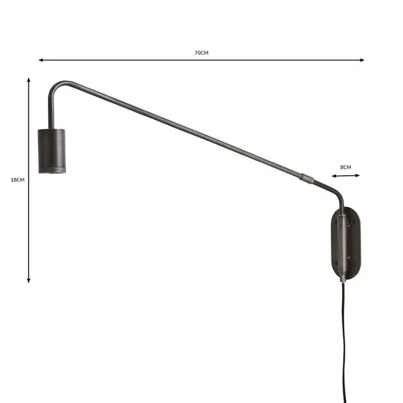Braddy Arc Plug In Wall Light 6
