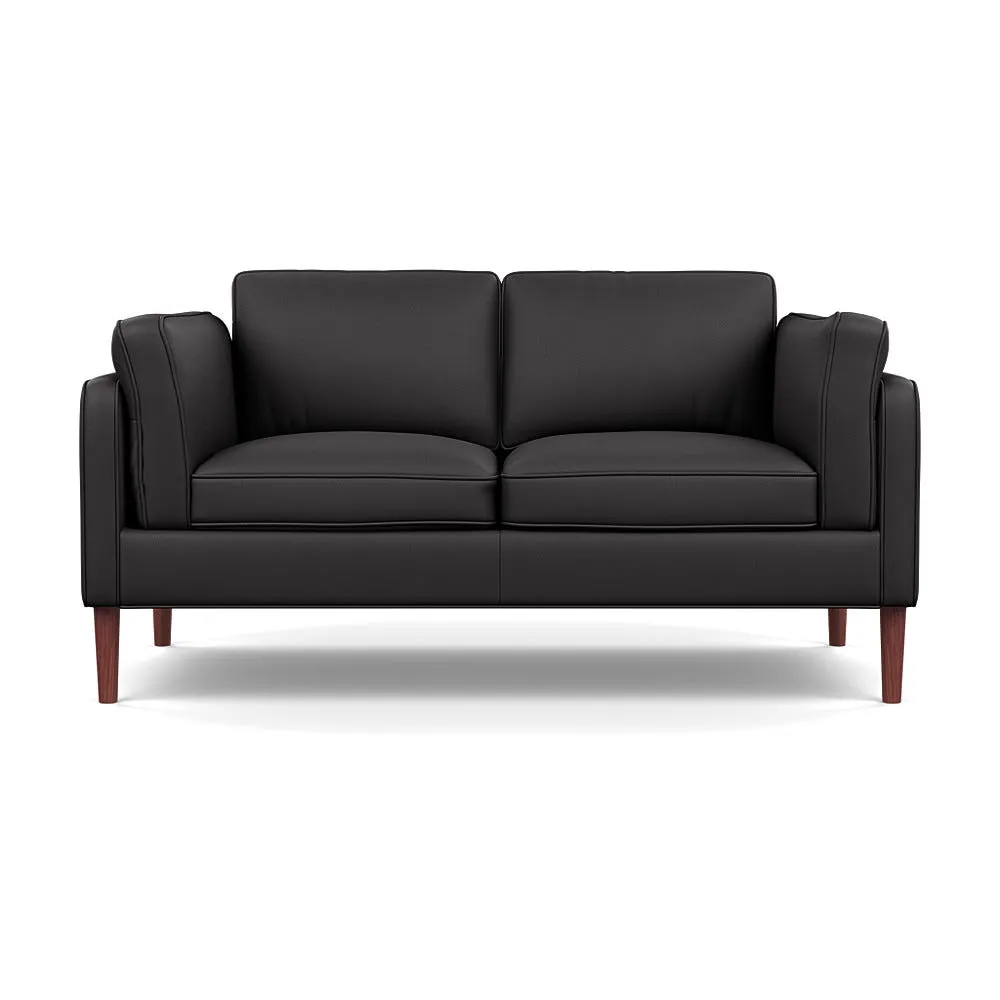 Heal's Sonno 2 Seater Leather Grain Graphite 063 Walnut Feet 1