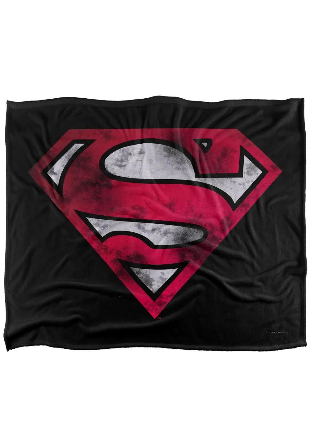 Superman War Torn Shield Silky Touch Super Soft Throw Blanket 152 X 127 cm in White
