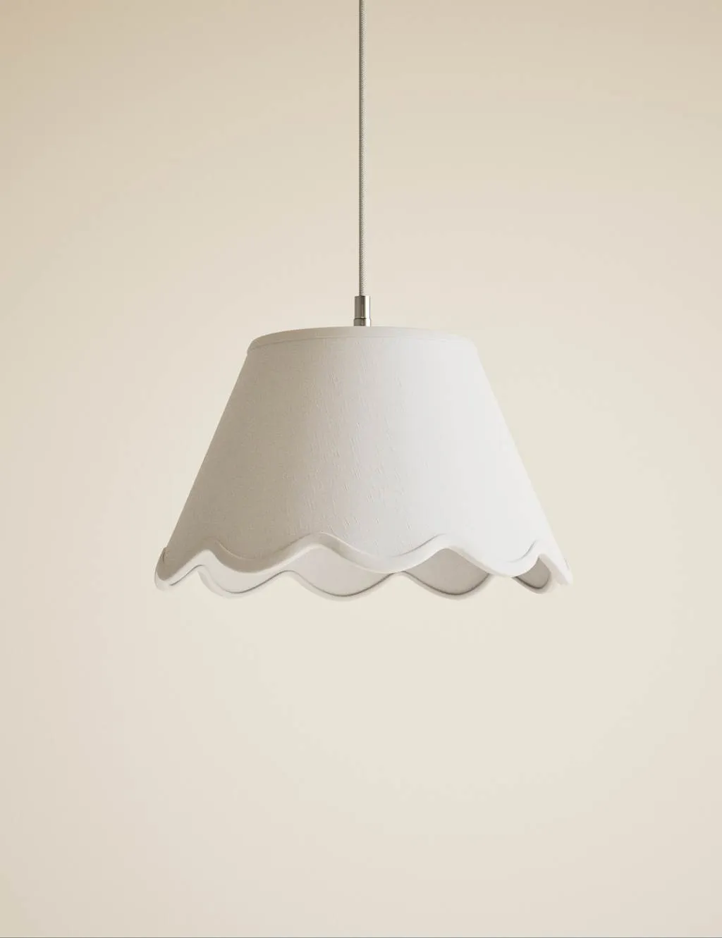 M&S Large Scallop Trim Lamp Shade Neutral
