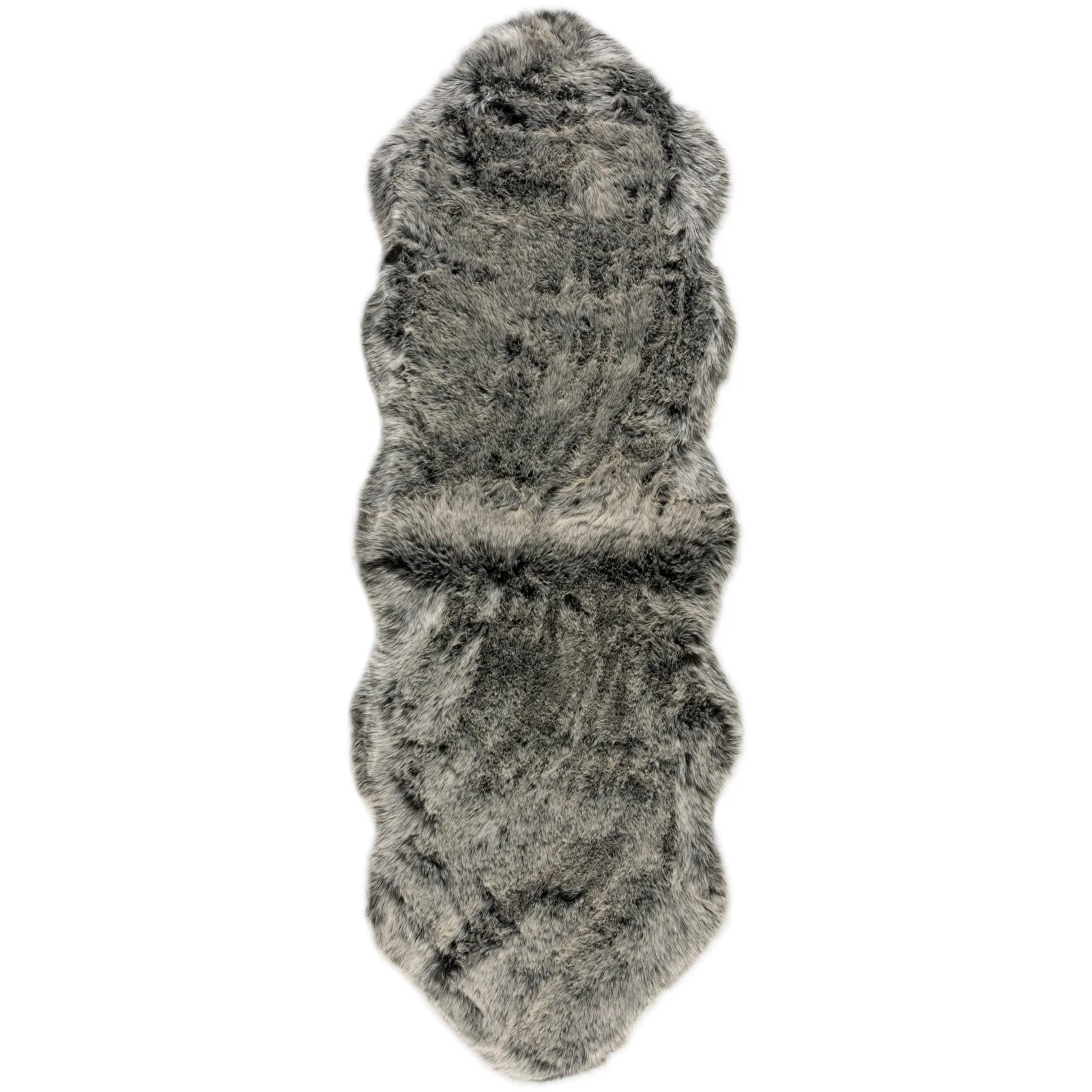 Copenhagen Double Pelt Faux Fur Rug Copenhagen Charcoal